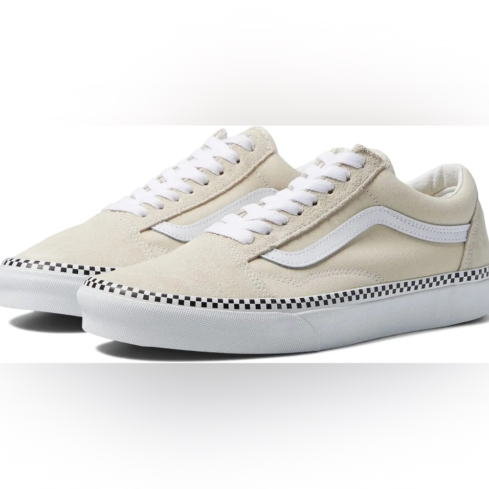 Vans Old Skool Skate Shoes Checkerboard Foxing Turtledove